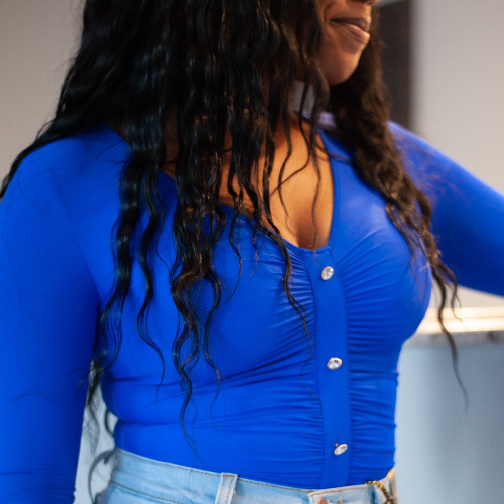 Royal blue bodysuit top